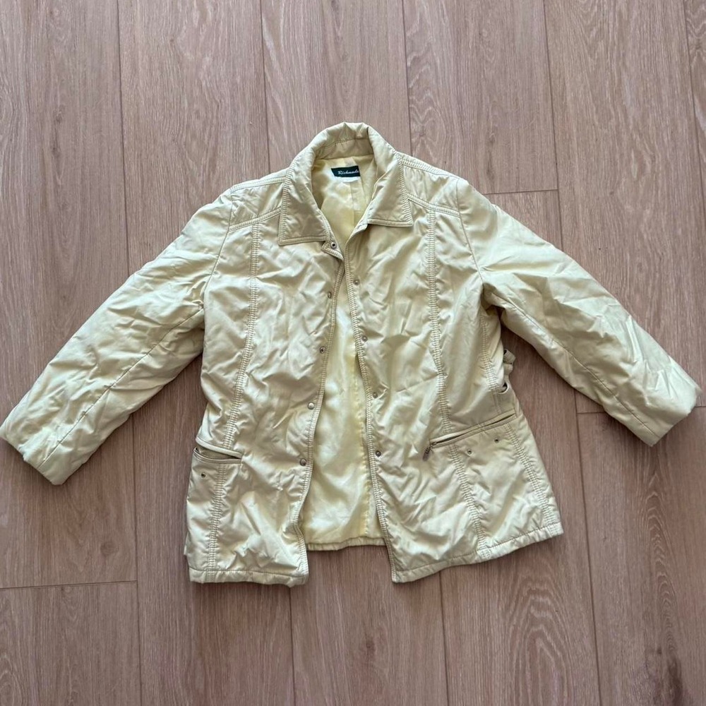 Vintage 90s Banana Butter Yellow Pastel Cream Jacket